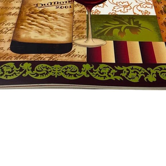 12 Home Collection Wine Bottle Cork Grapes French Vineyard Vinyl Placemats - Picture 5 of 6
